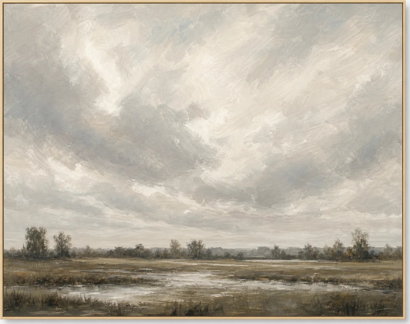 Cloudy Marsh Sky on gallery-wrapped canvas, framed