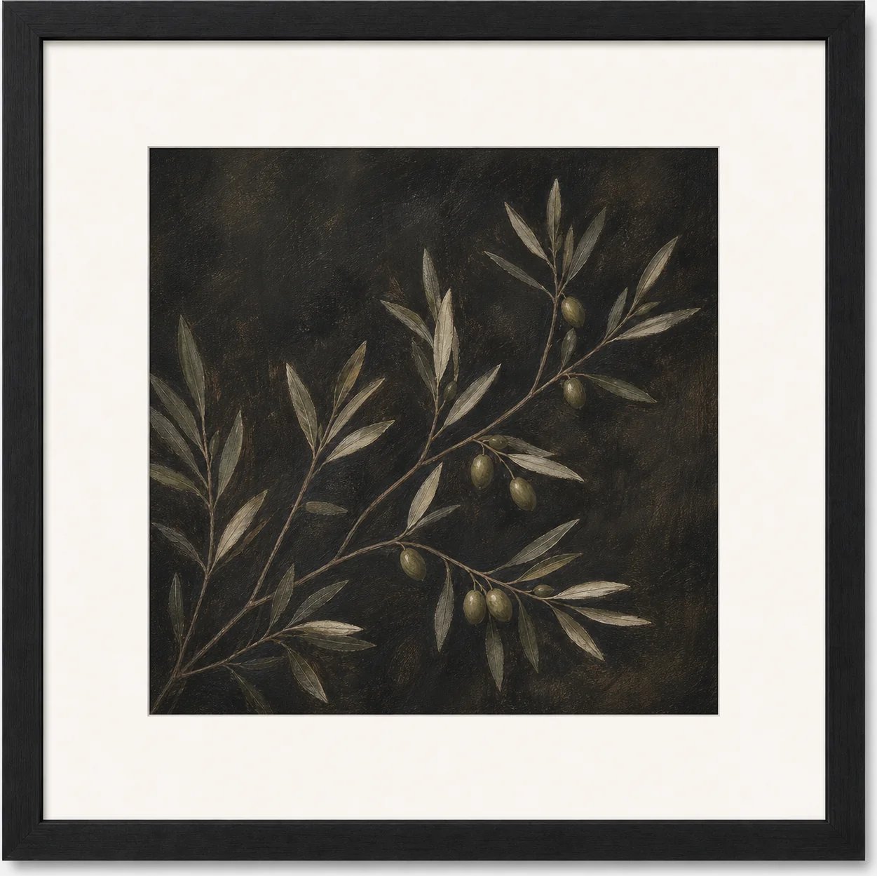 Olive Branch Study, framed botanical artwork from Studio Sakaia