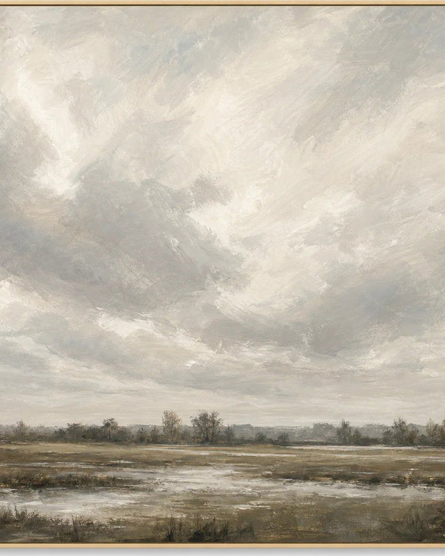 Cloudy Marsh Sky on gallery-wrapped canvas, framed