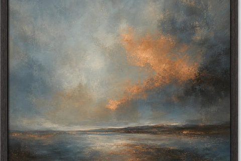 Amber Dusk Seascape, framed canvas from the Studio Sakaia collection