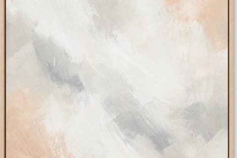 Blush and Grey Soft Abstract, framed, from the Studio Sakaia collection