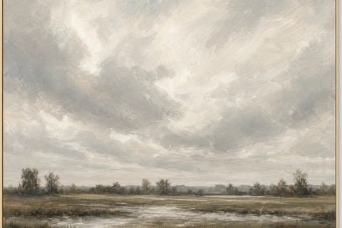 Cloudy Marsh Sky on gallery-wrapped canvas, framed