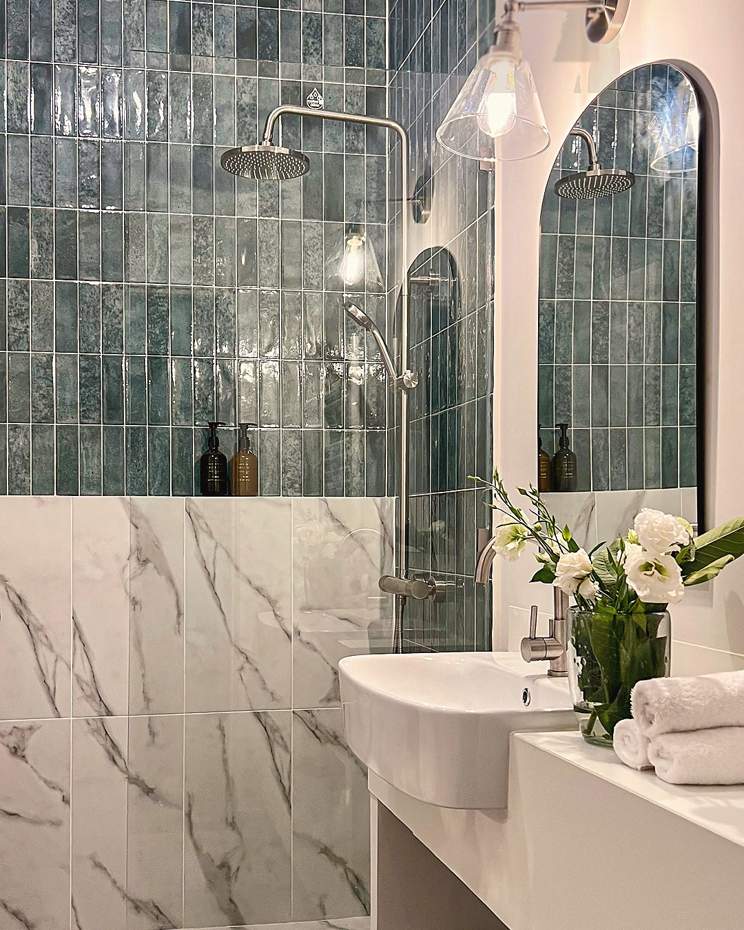 Studio Sakaia — zellige bathroom