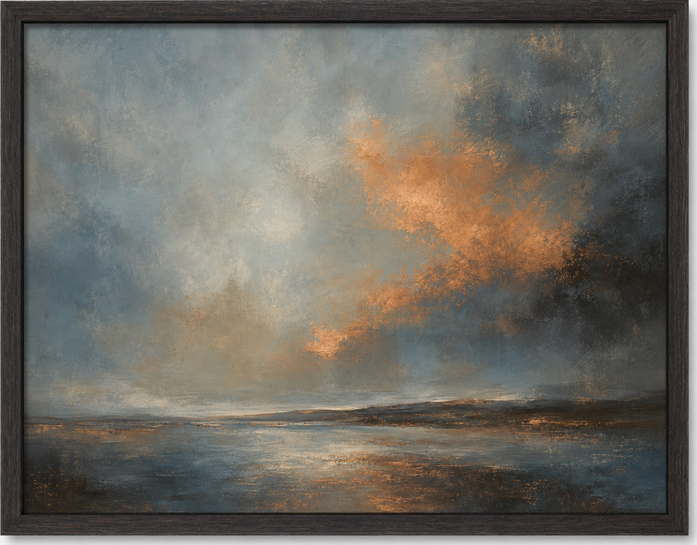 Amber Dusk Seascape Oil, original artwork by Studio Sakaia, made to order