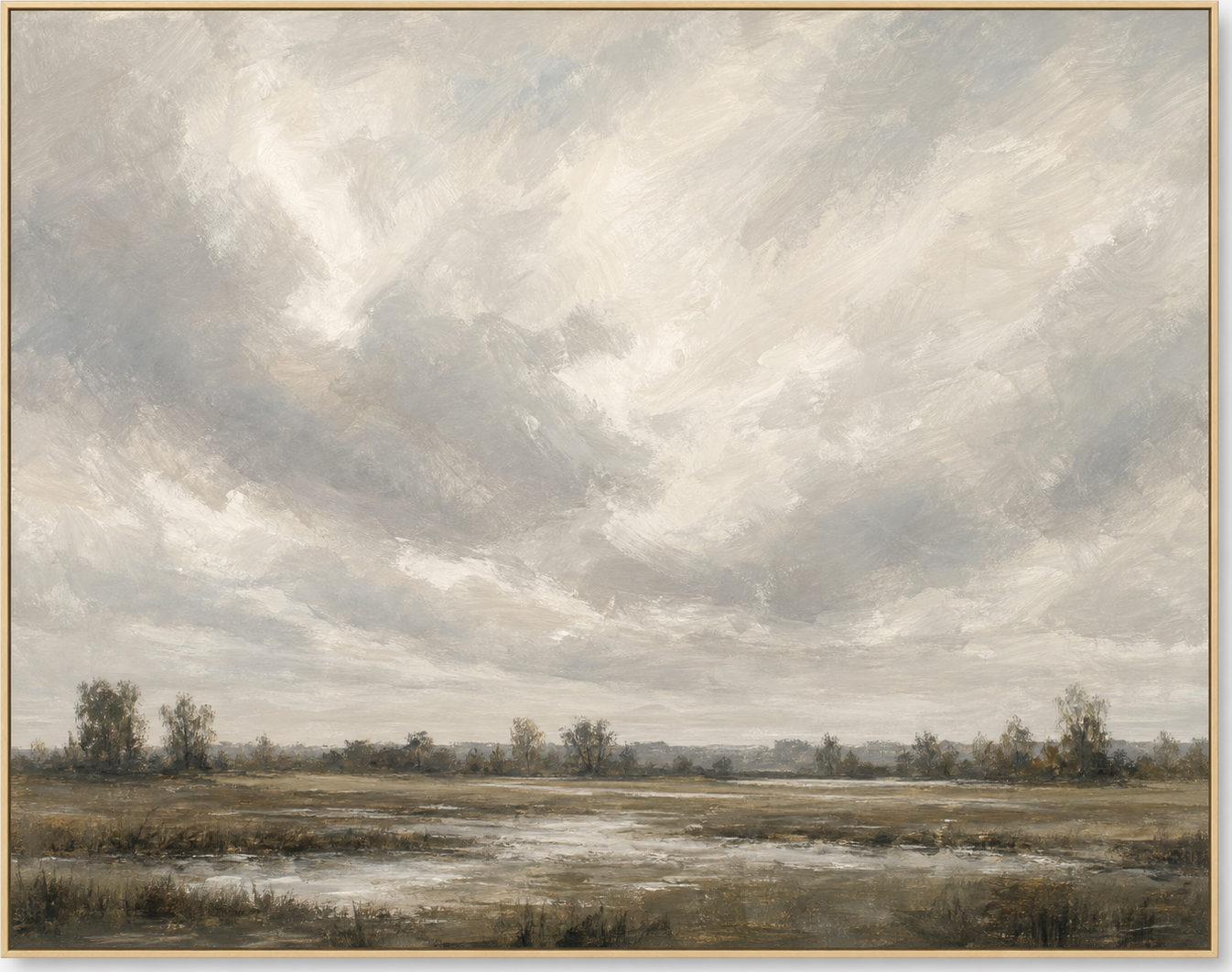 Cloudy Marsh Sky Oil, original artwork by Studio Sakaia, made to order