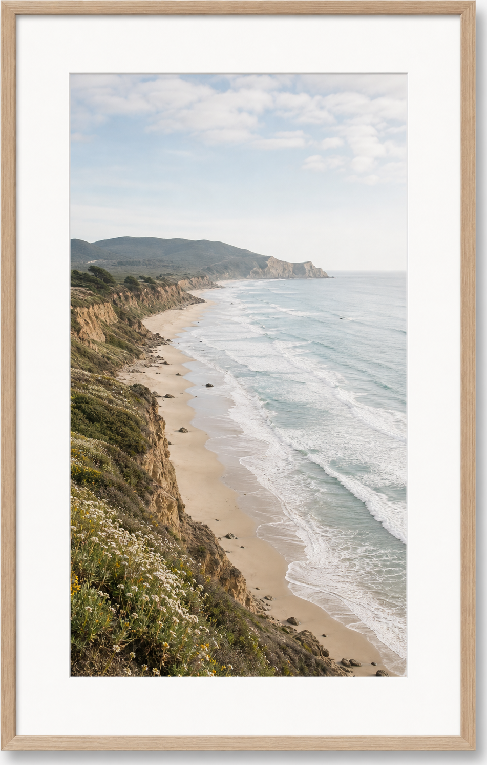 Coastal Cliff Wildflowers Photograph, original artwork by Studio Sakaia, made to order