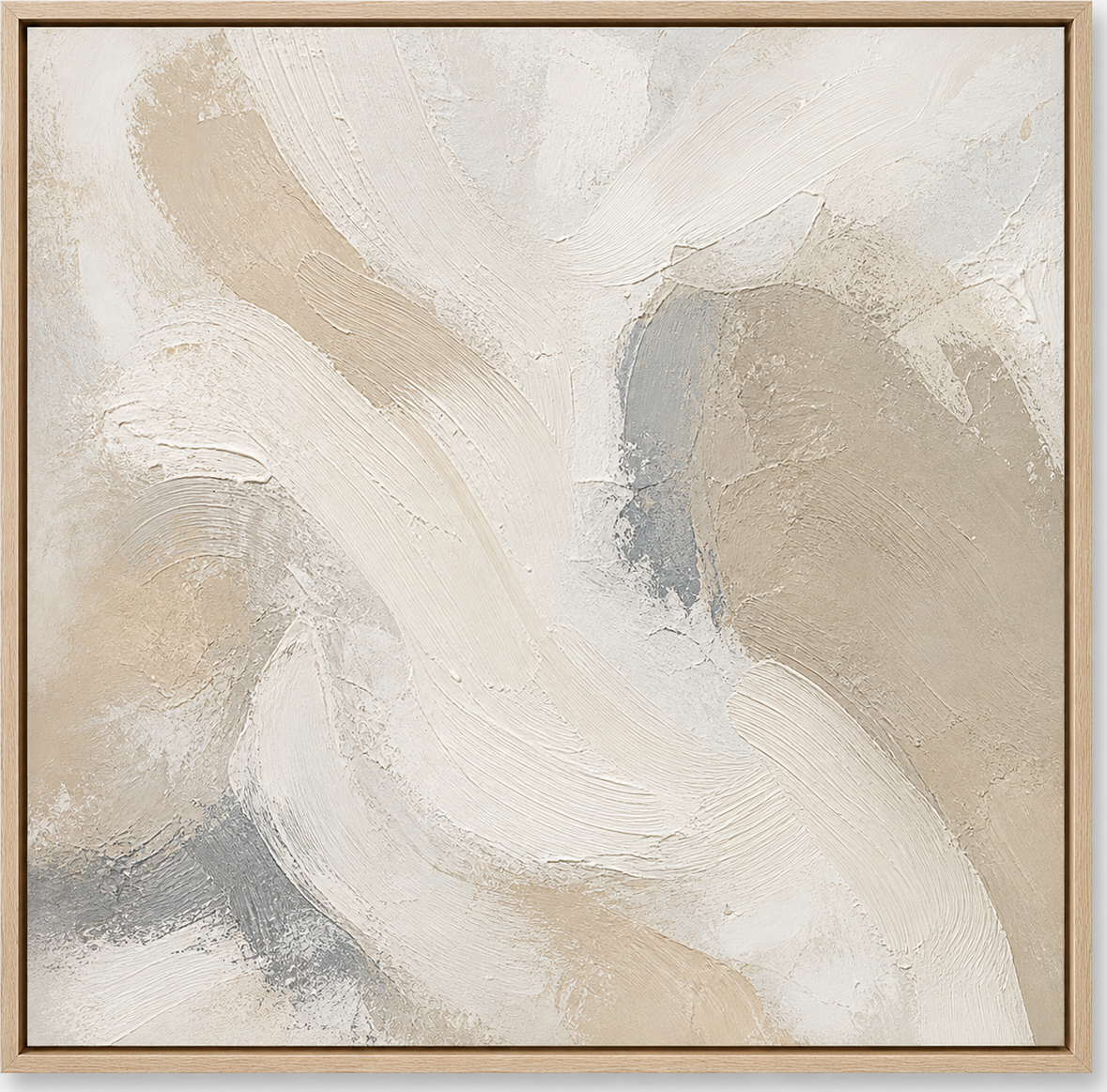 Cream Impasto Abstract Canvas, original artwork by Studio Sakaia, made to order