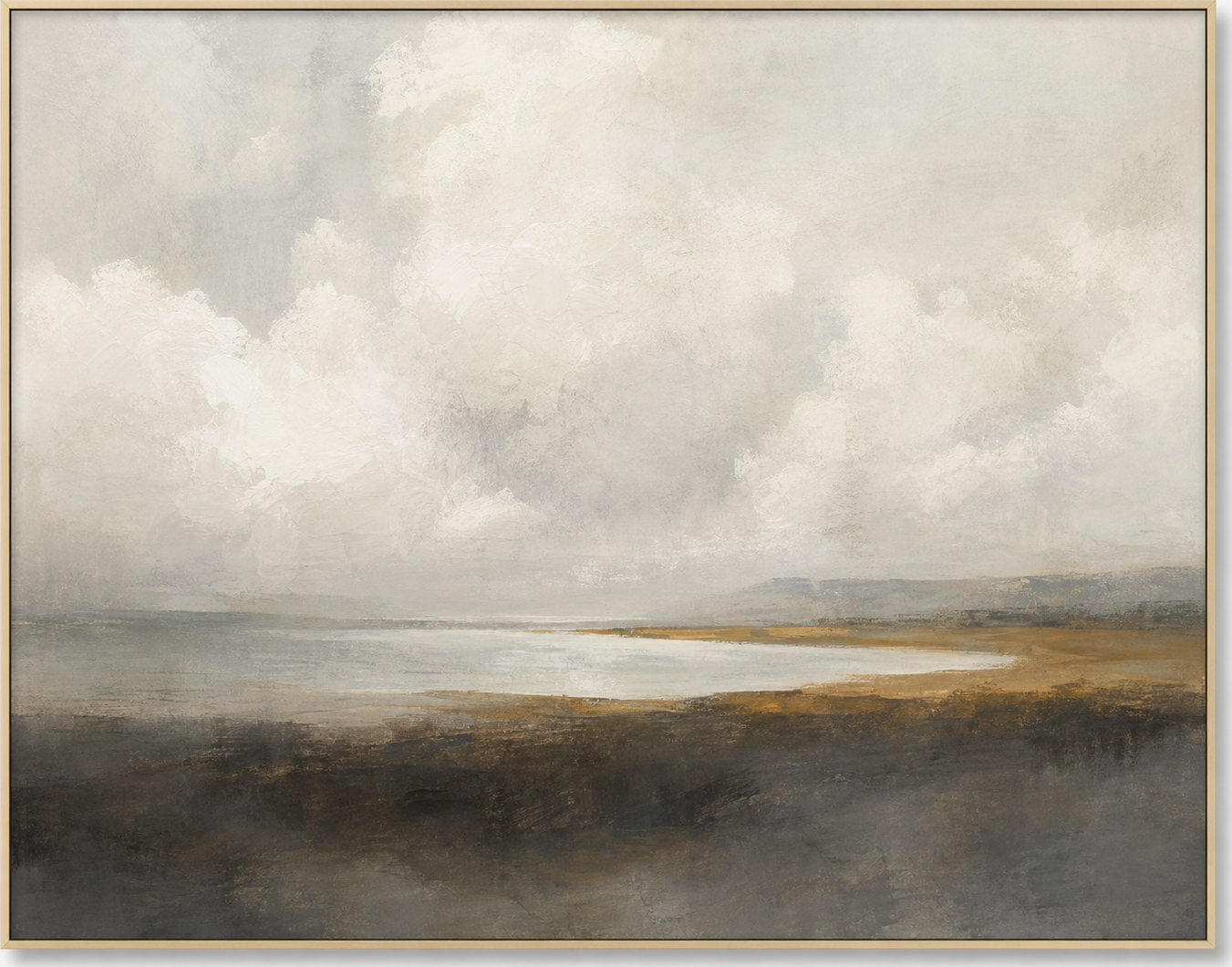 Estuary and Cloud Tonal Landscape, original artwork by Studio Sakaia, made to order