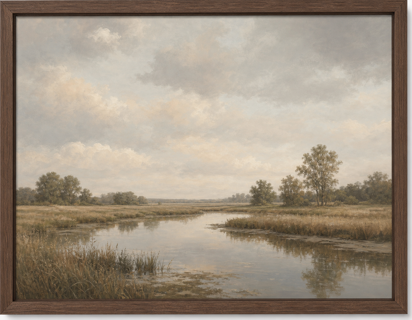 Marsh River Muted Landscape, original artwork by Studio Sakaia, made to order