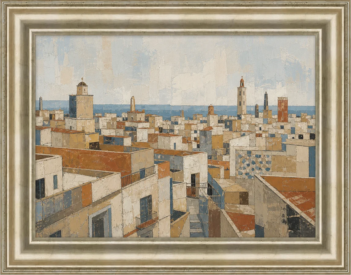 Mediterranean Rooftops, original artwork by Studio Sakaia, made to order