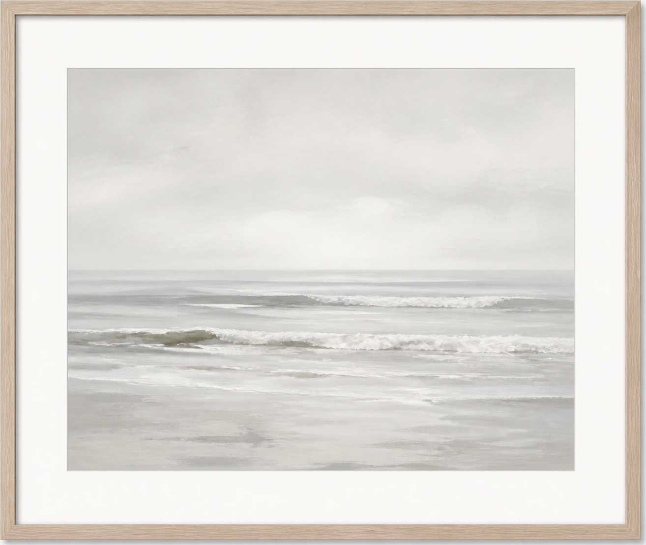 Pale Grey Seascape Abstract, original artwork by Studio Sakaia, made to order
