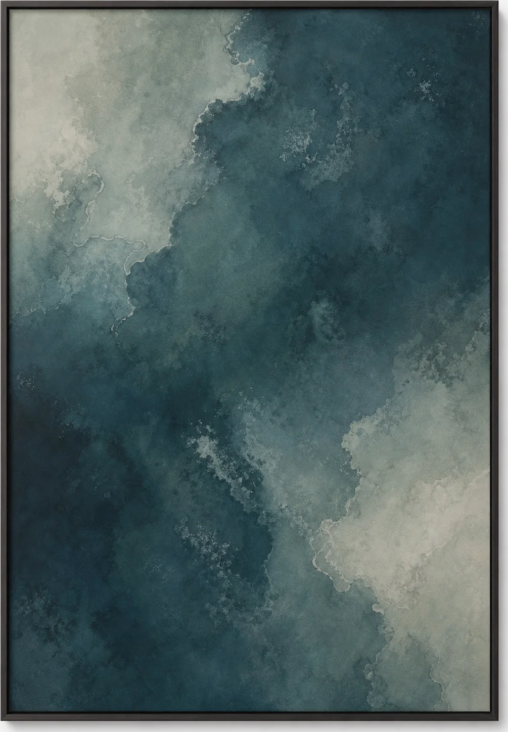 Teal Cloud Tonal Abstract, original artwork by Studio Sakaia, made to order