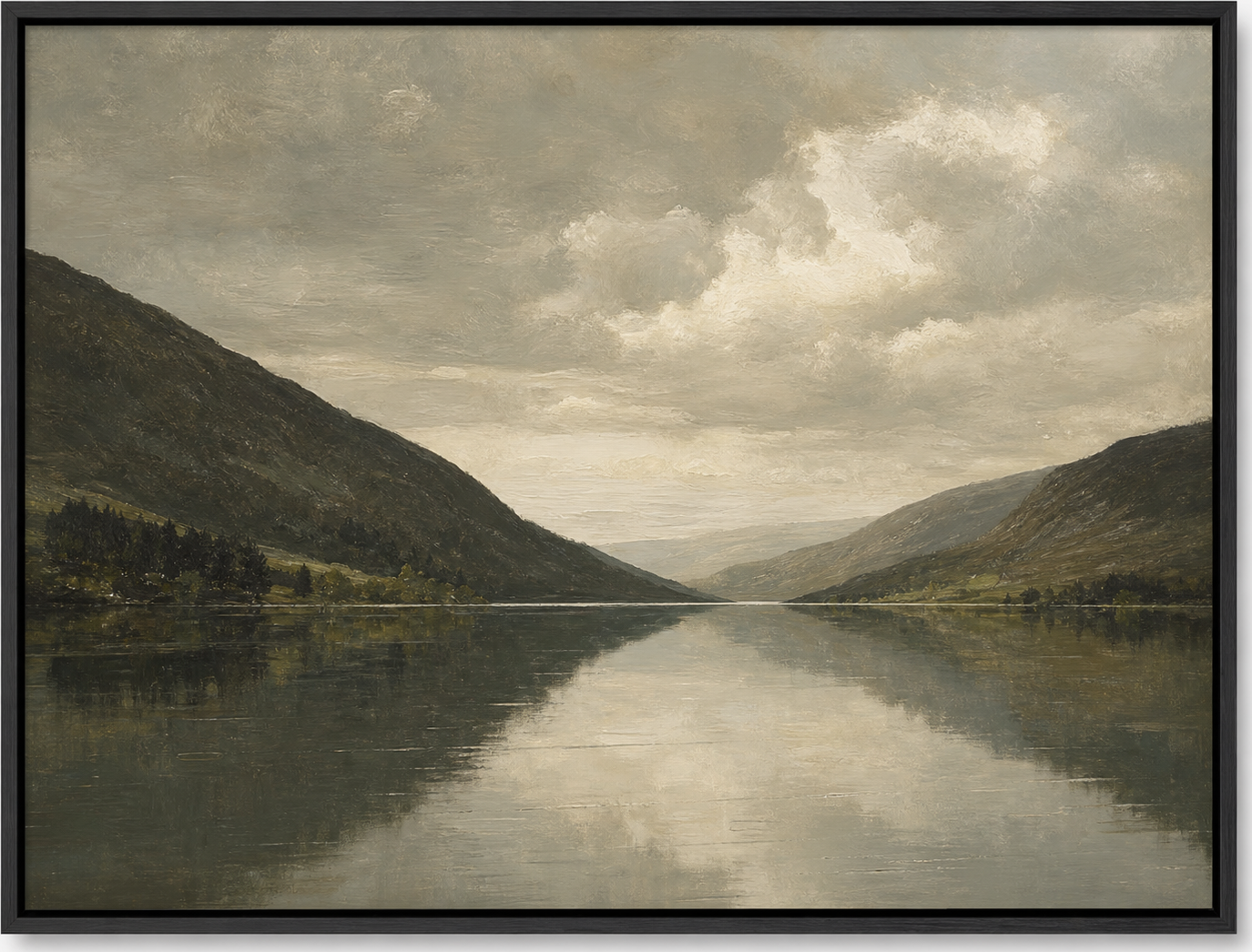 Tonal Loch and Hills Painting, original artwork by Studio Sakaia, made to order