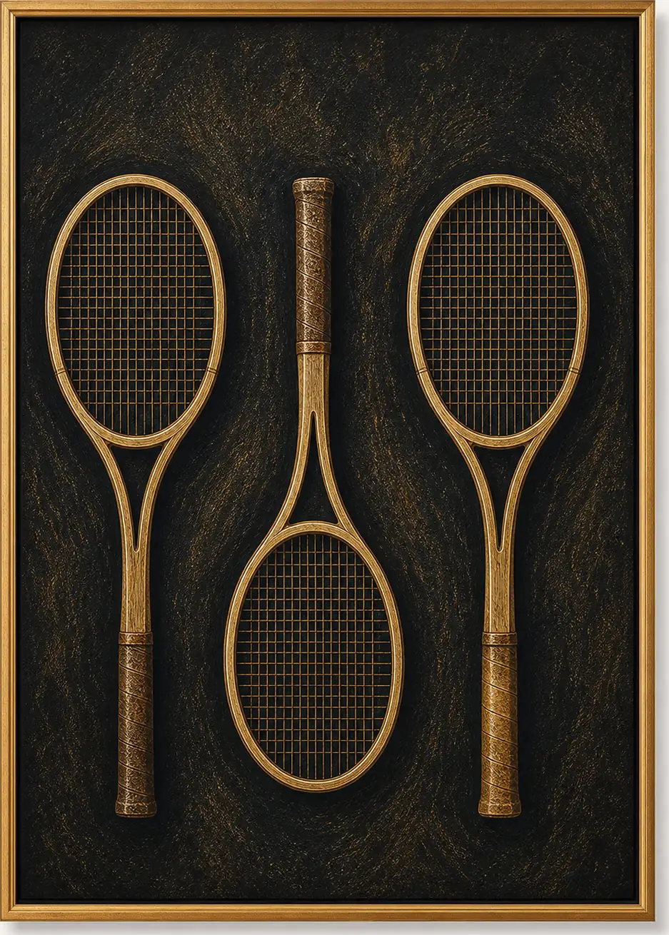 Vintage Tennis Racquets, original artwork by Studio Sakaia, made to order